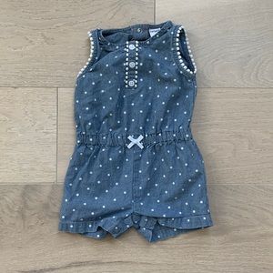 Carter's 9m polka dot chambray romper